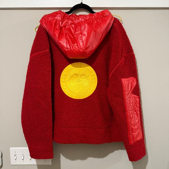 Canada Goose Pyer Moss CG Disk Anorak Pullover Jacket Red Rouge - Picture 3 of 10